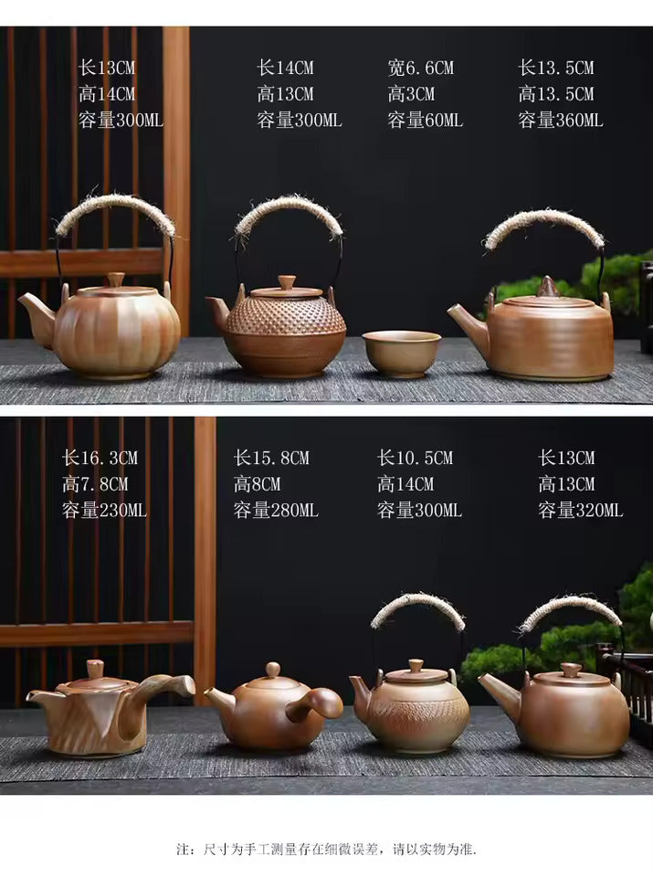 Coarse Pottery Lifting Beam Pot Japanese Style Ceramics Teapot Warm Tea Stove Tea Cup Tea Sea Kung Fu Tea Set Accessories