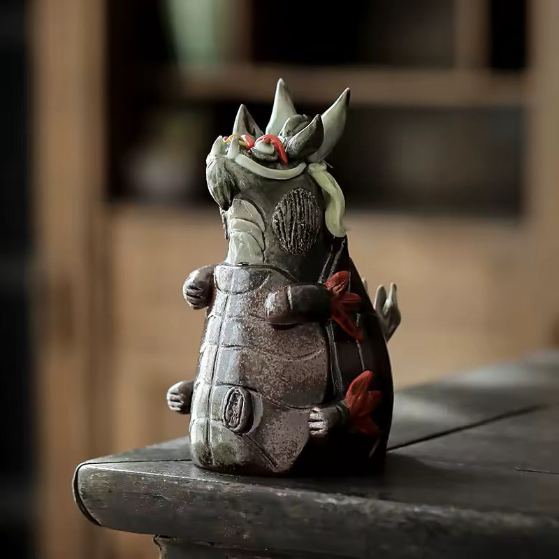 Tea Pet Decoration Fine Ceramic Creative Zhaocai Dragon Can Raise Qilin Tea Play Tea Table Zhong Kui Kung Fu Tea Set Accessories