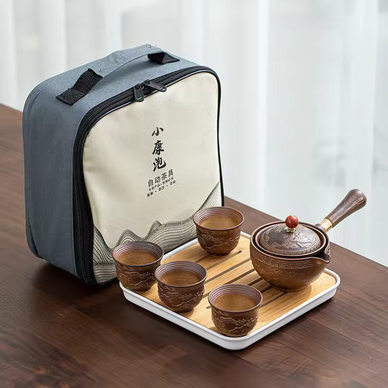Gravity Balance Creative Rotating Elegant Tea Brewing Side Handle Pot Simple Anti-scalding Hand Free Teapot Tea Set Tea Maker